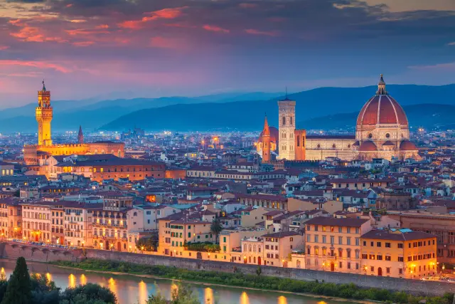 Florence Italy Evening Skyline