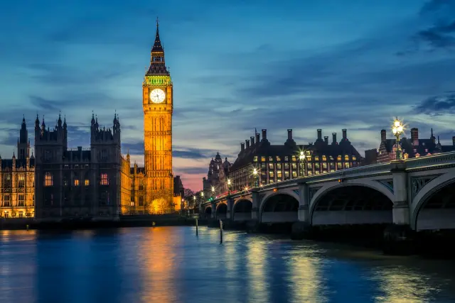 London, England Big Ben at Dusk